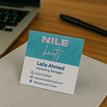 Custom business card printing Egypt with logo and contact information