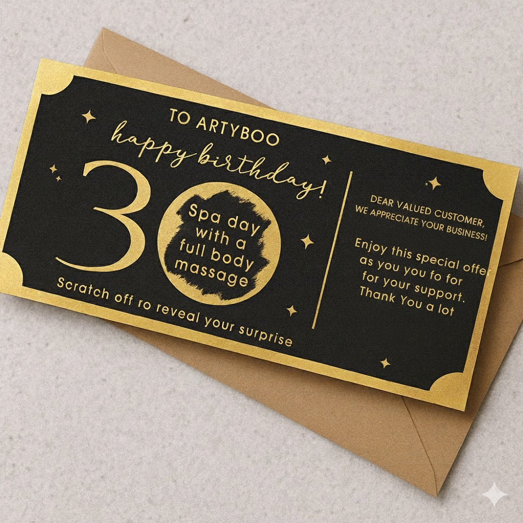 Custom scratch and win cards printing Egypt for promotions and coupons