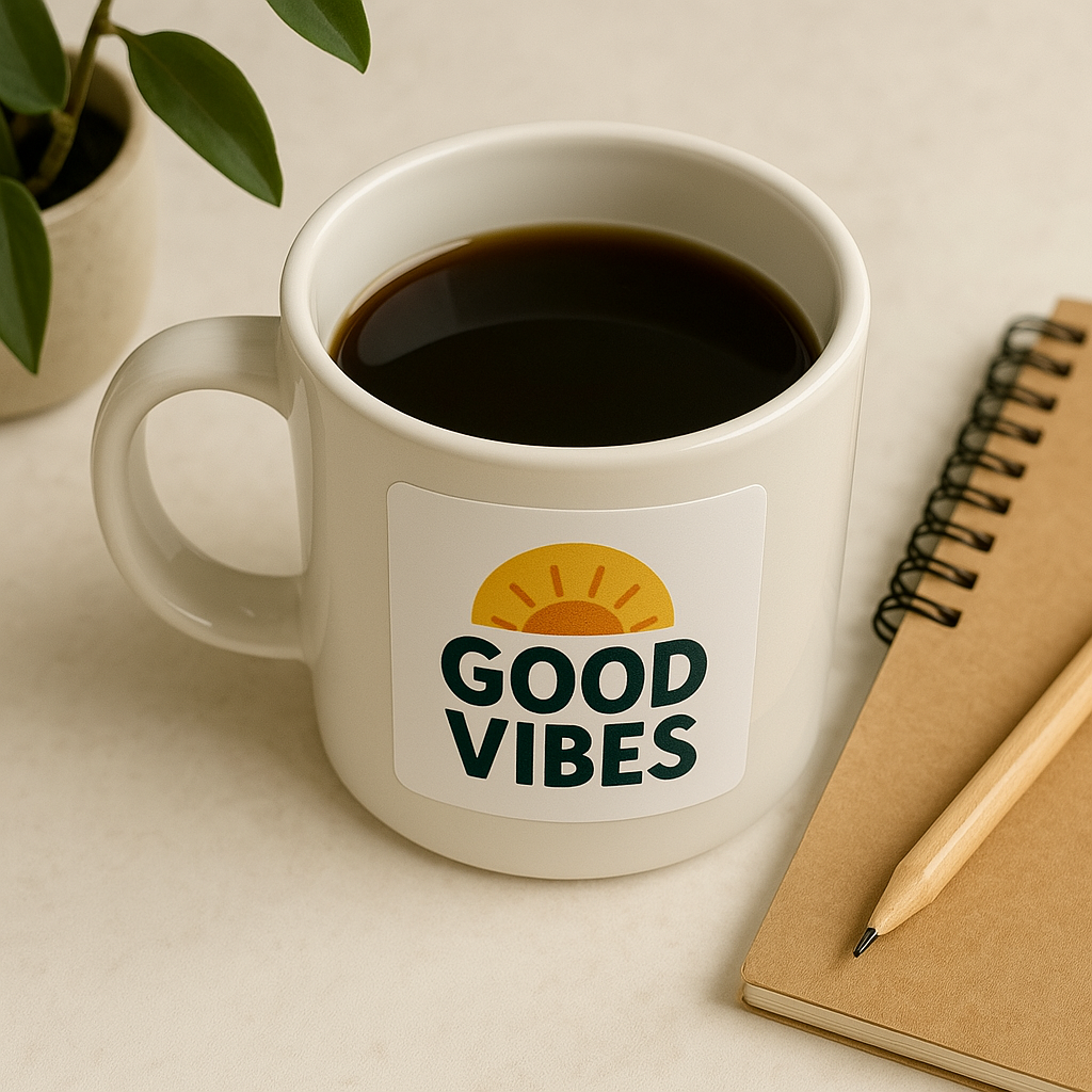 custom Vinyl square logo mug stickers egypt