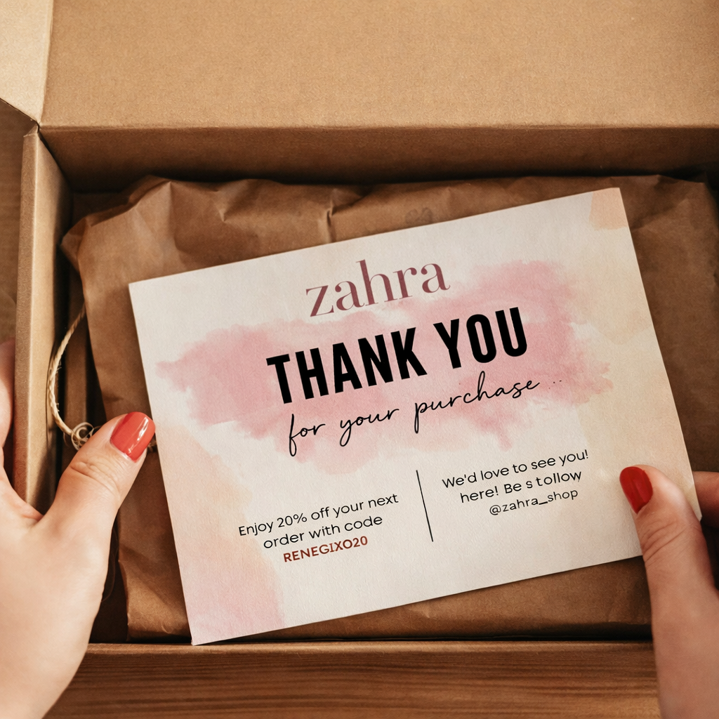 Custom thank you cards printing Egypt for businesses and events